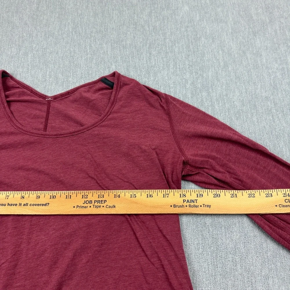 Lululemon Shirt‎ Womens 8 Maroon Yogini 5 Year Long Sleeve Tee Athletic Yoga Gym - Picture 4 of 10